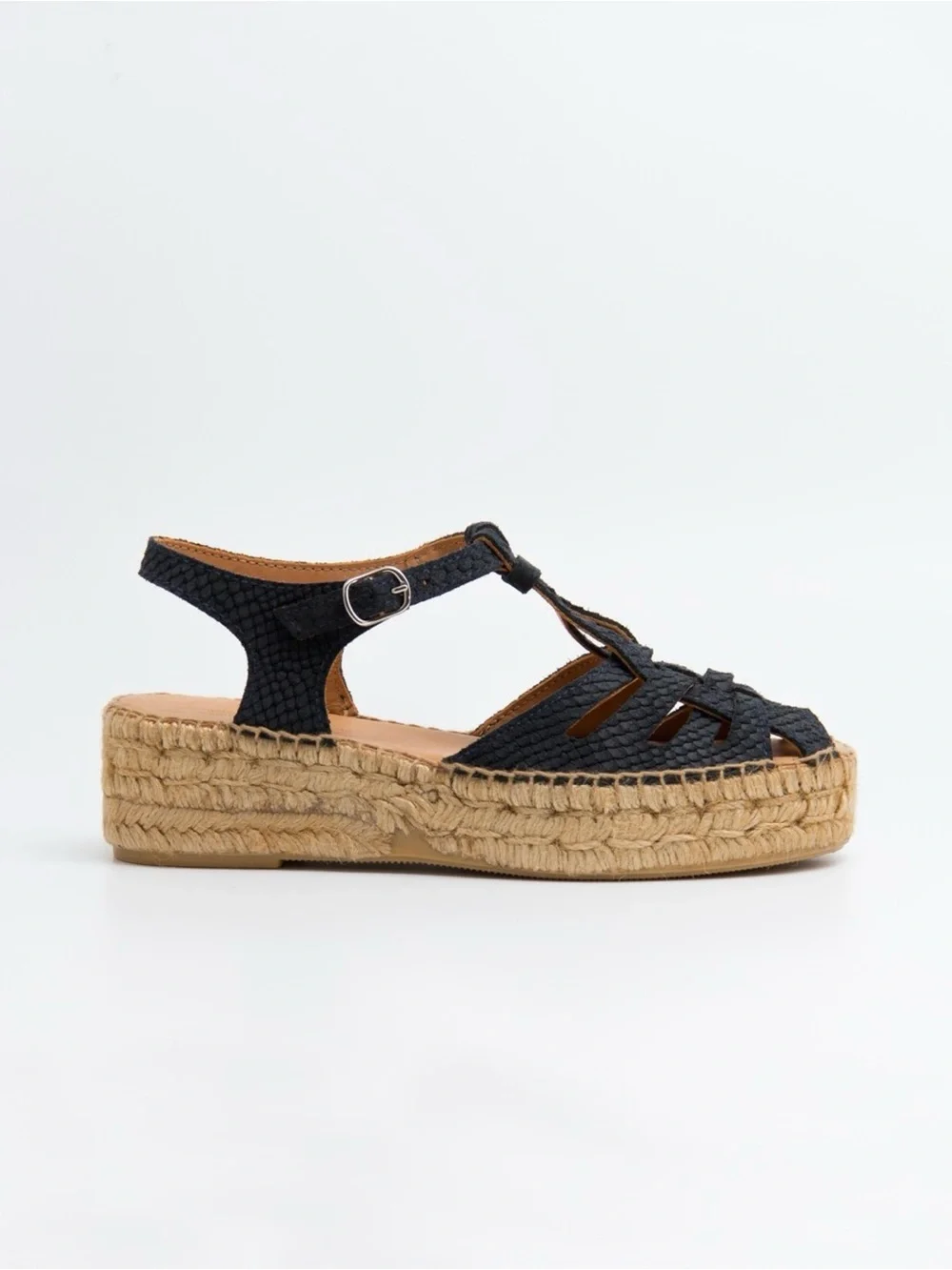Naguisa Navy Espadrille Platform Sandals 40 / 9.5